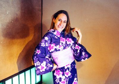 wearing a yukata